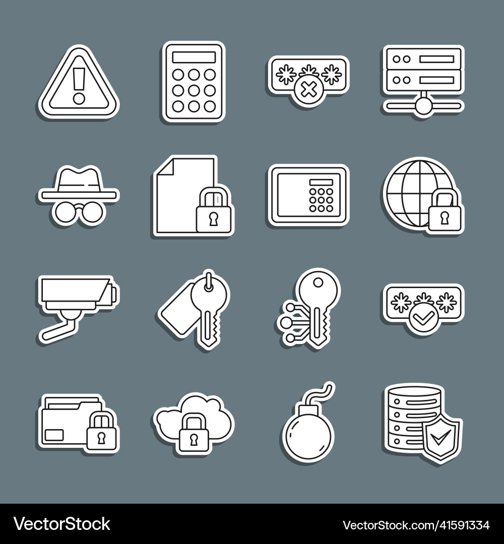Set line server with shield password protection Set line server with shield password protection vector image