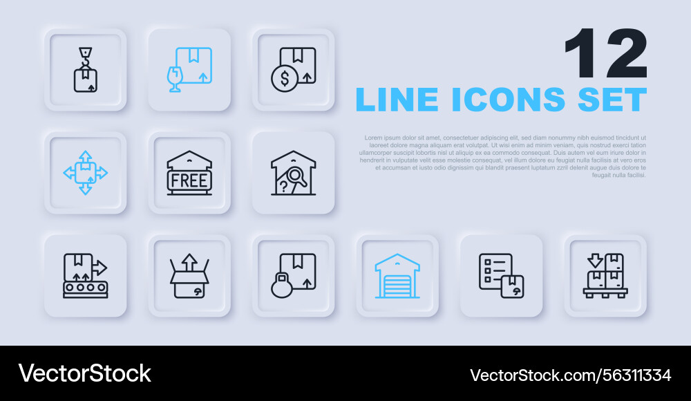 Set line verification of delivery list cardboard Set line verification of delivery list cardboard vector image