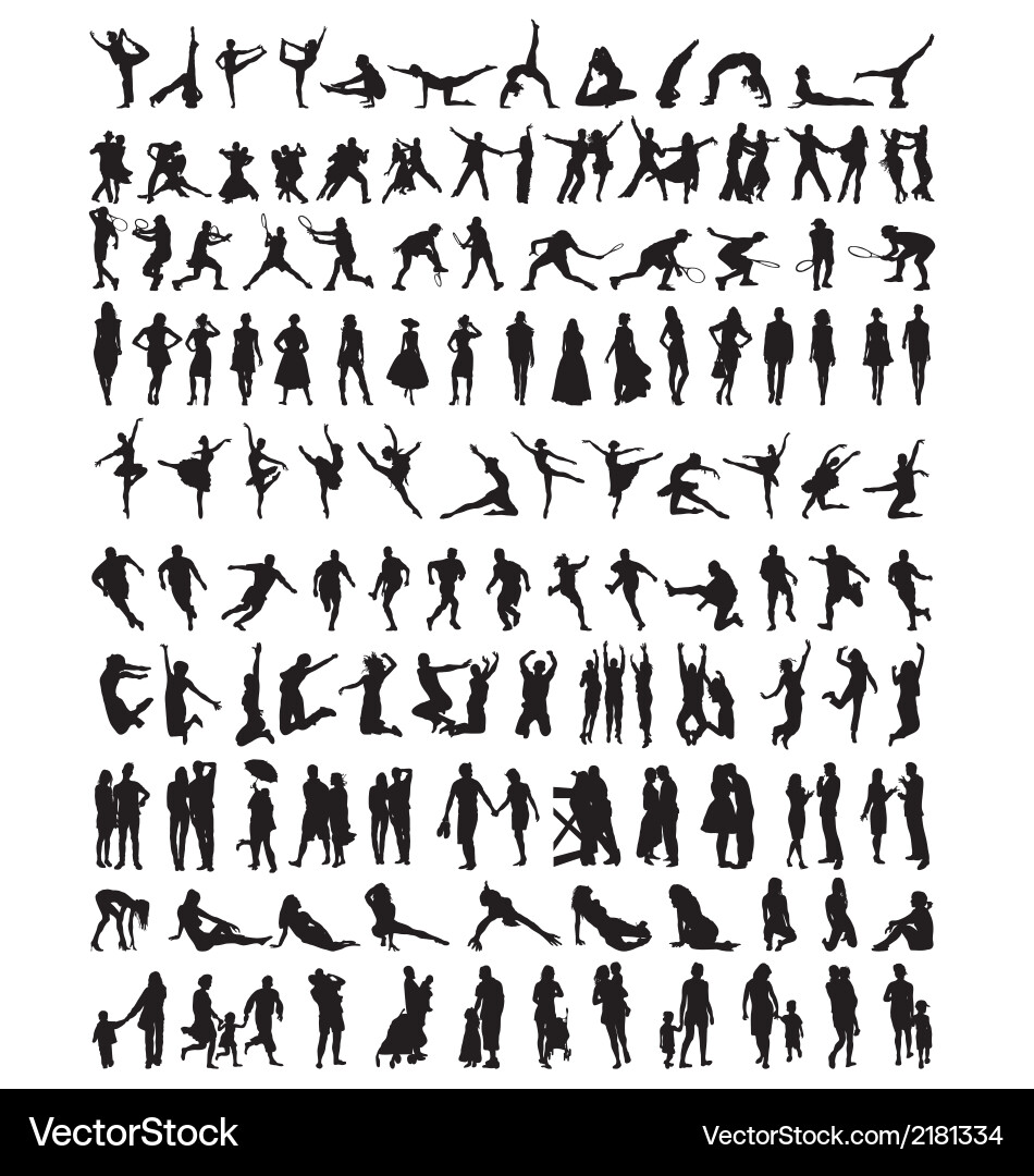 Silhouettes of People Vector Image
