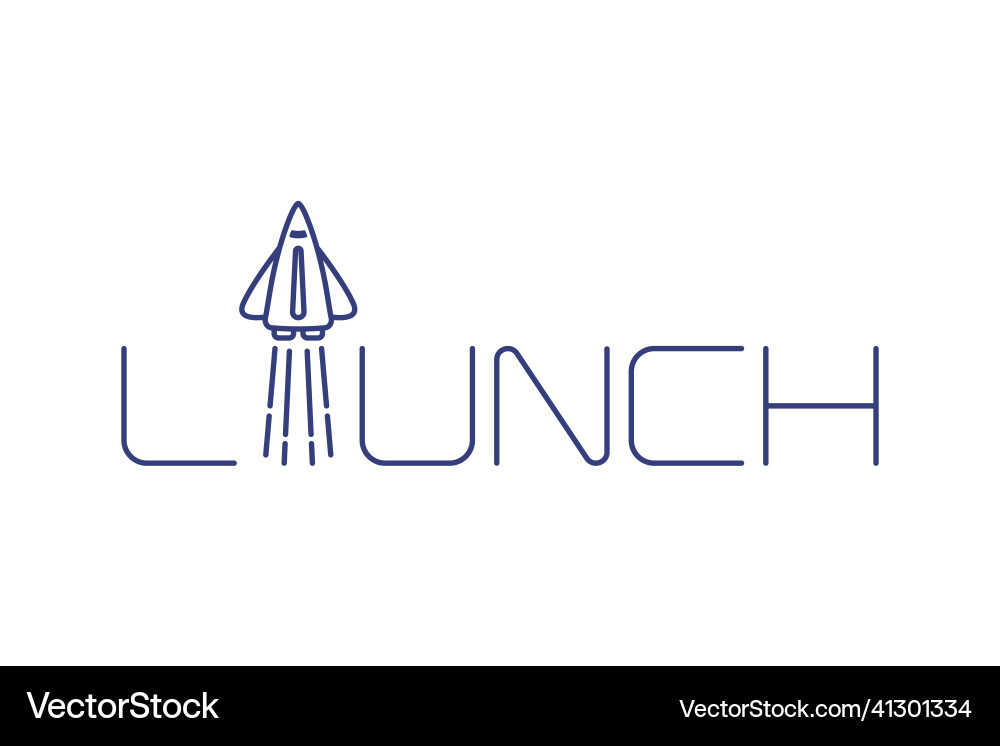 Space Rakete Start-Symbol mit Zitat Space Rakete Start-Symbol mit Zitat Vektorbild