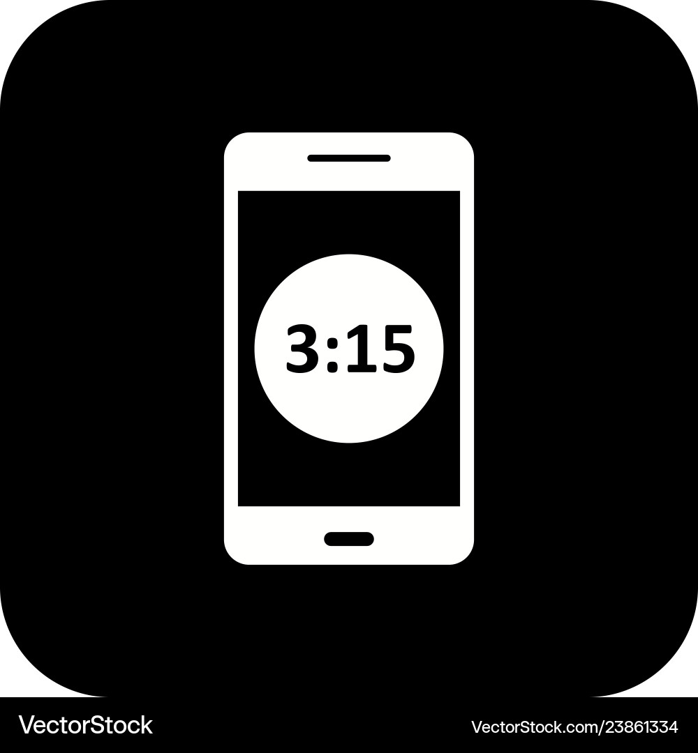 Time display mobile application icon vector image