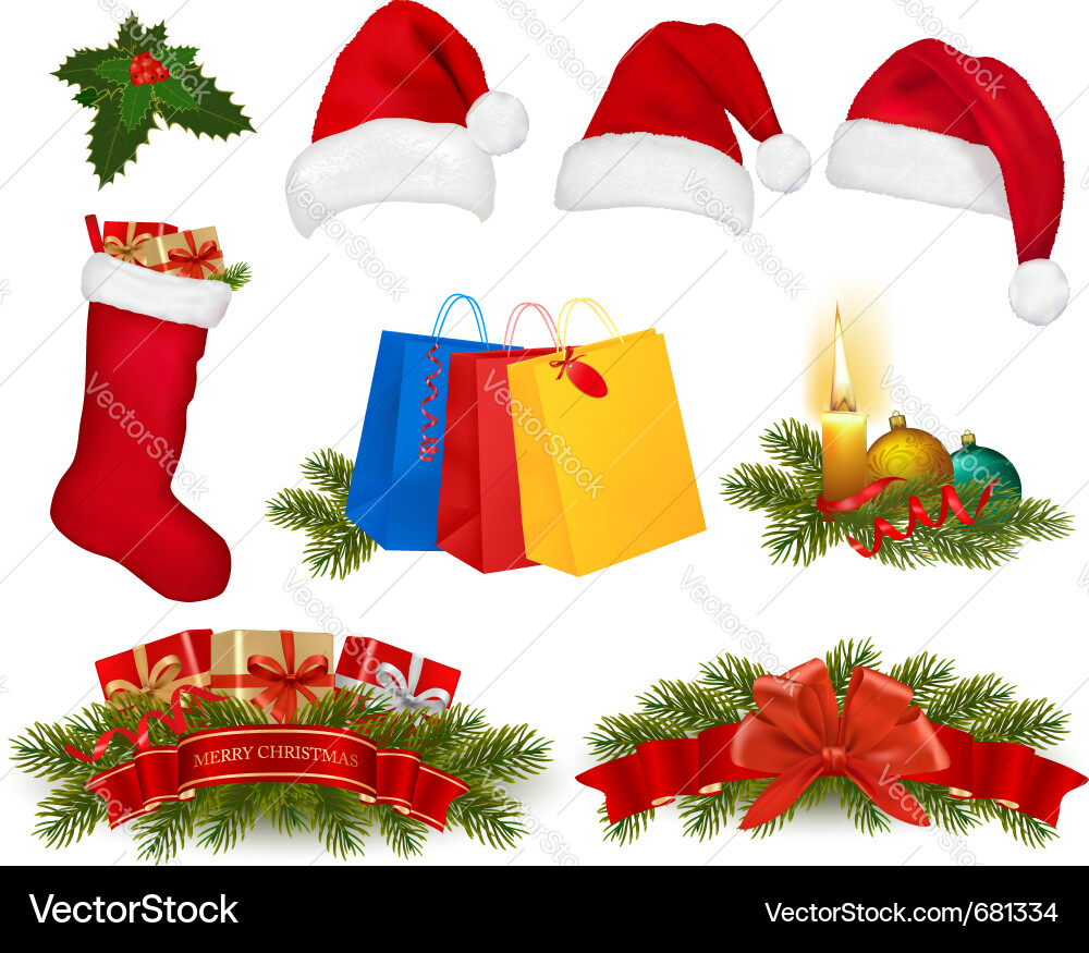 Weihnachtsartikel Sammlung Vektorbild