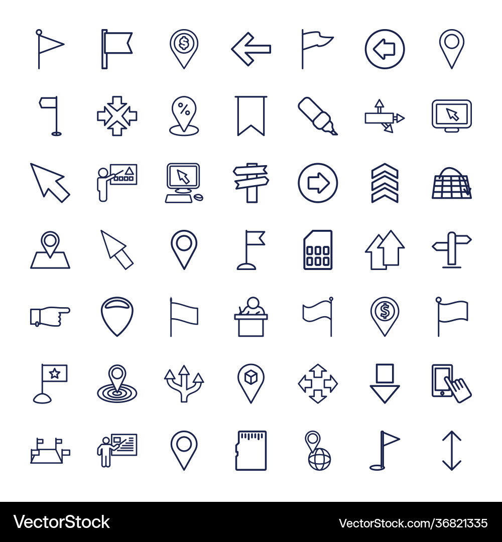 49 pointer icons vector image