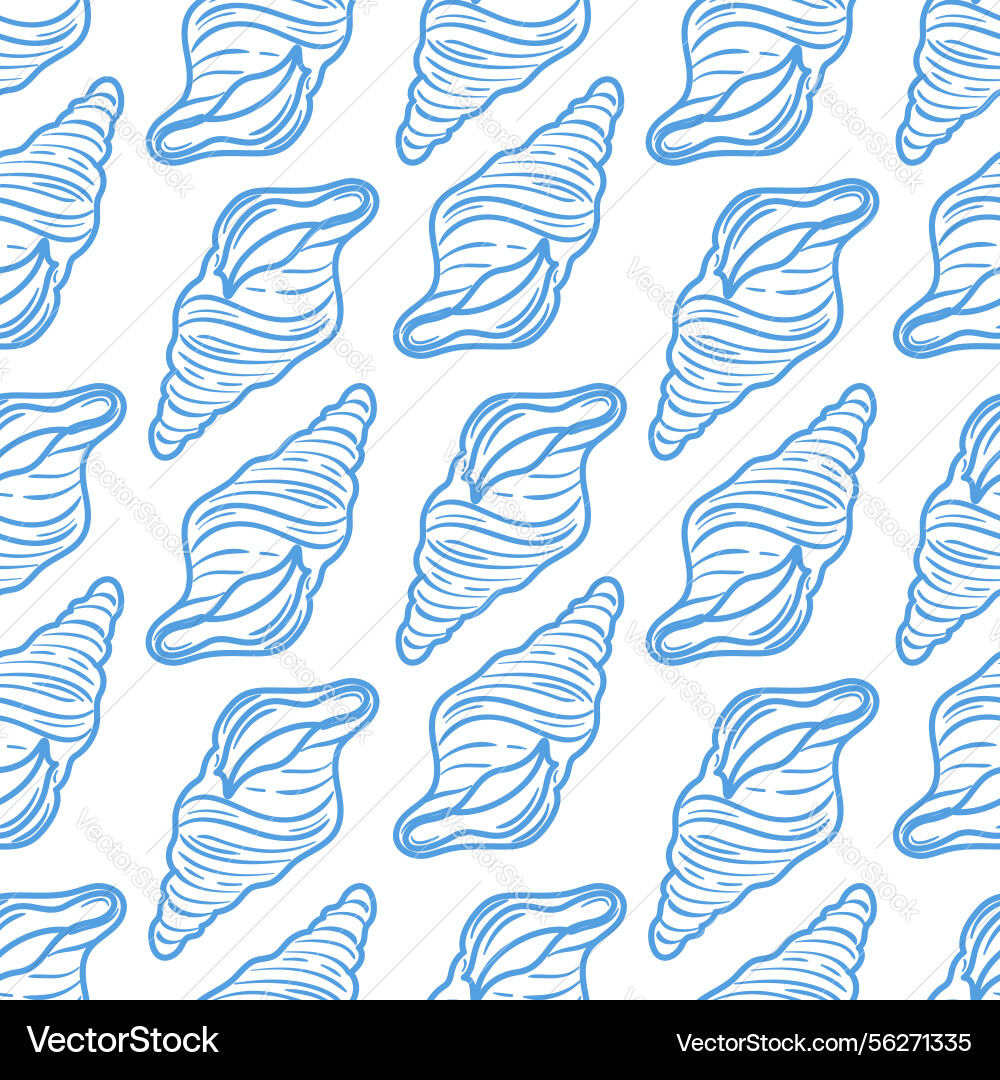 A seamless pattern of outlined shells A seamless pattern of outlined shells Vector Image