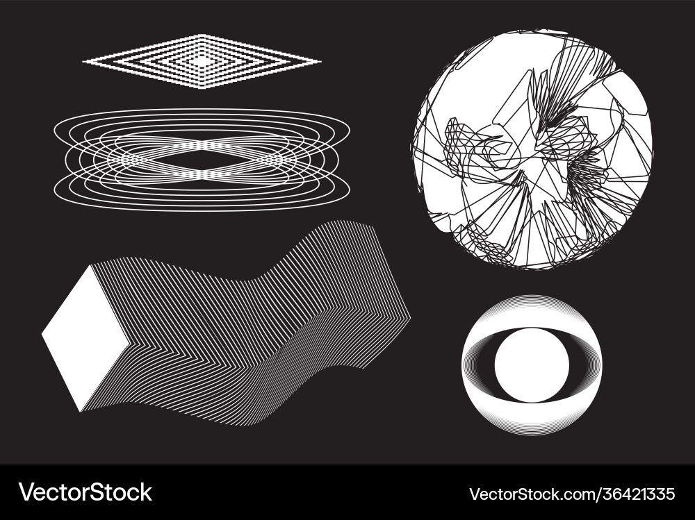 Abstract geometric shapes set transition effect Abstract geometric shapes set transition effect vector image