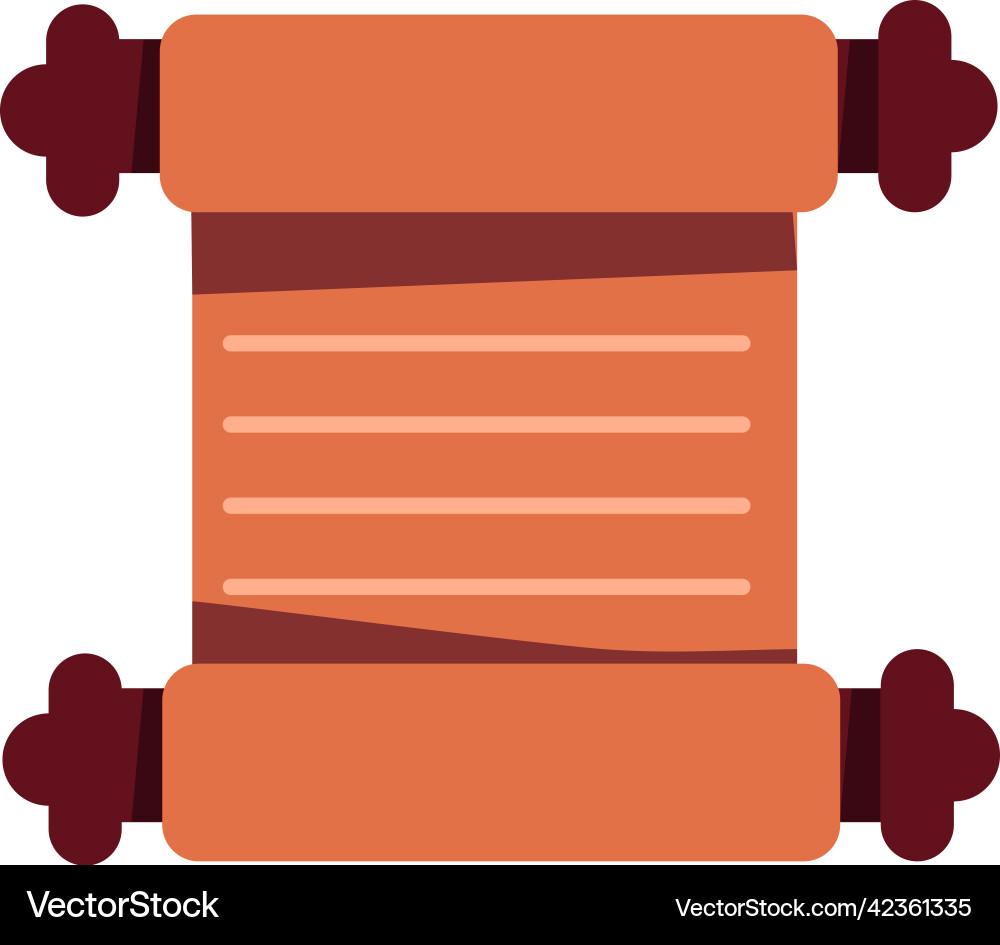 Ancient scroll semi flat color object Ancient scroll semi flat color object vector image