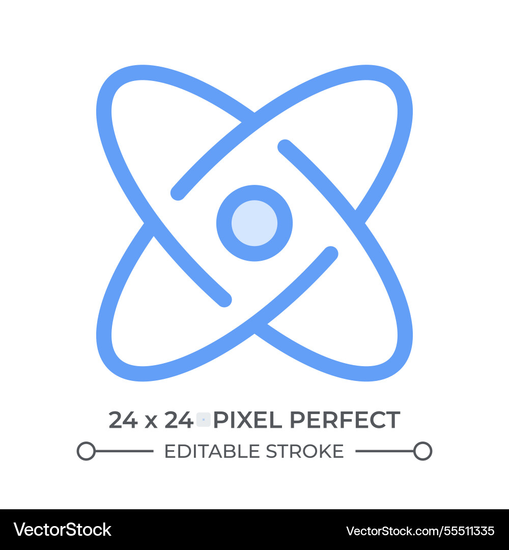 Atom model duotone color ui icon Vector Image