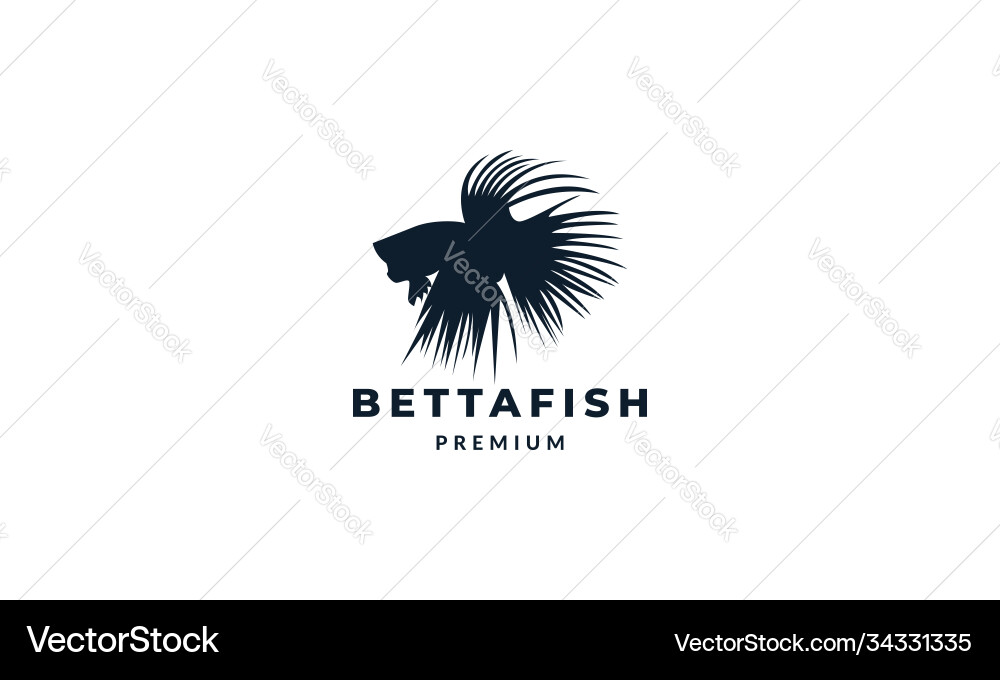 Betta fish silhouette unique modern logo design Vector Image