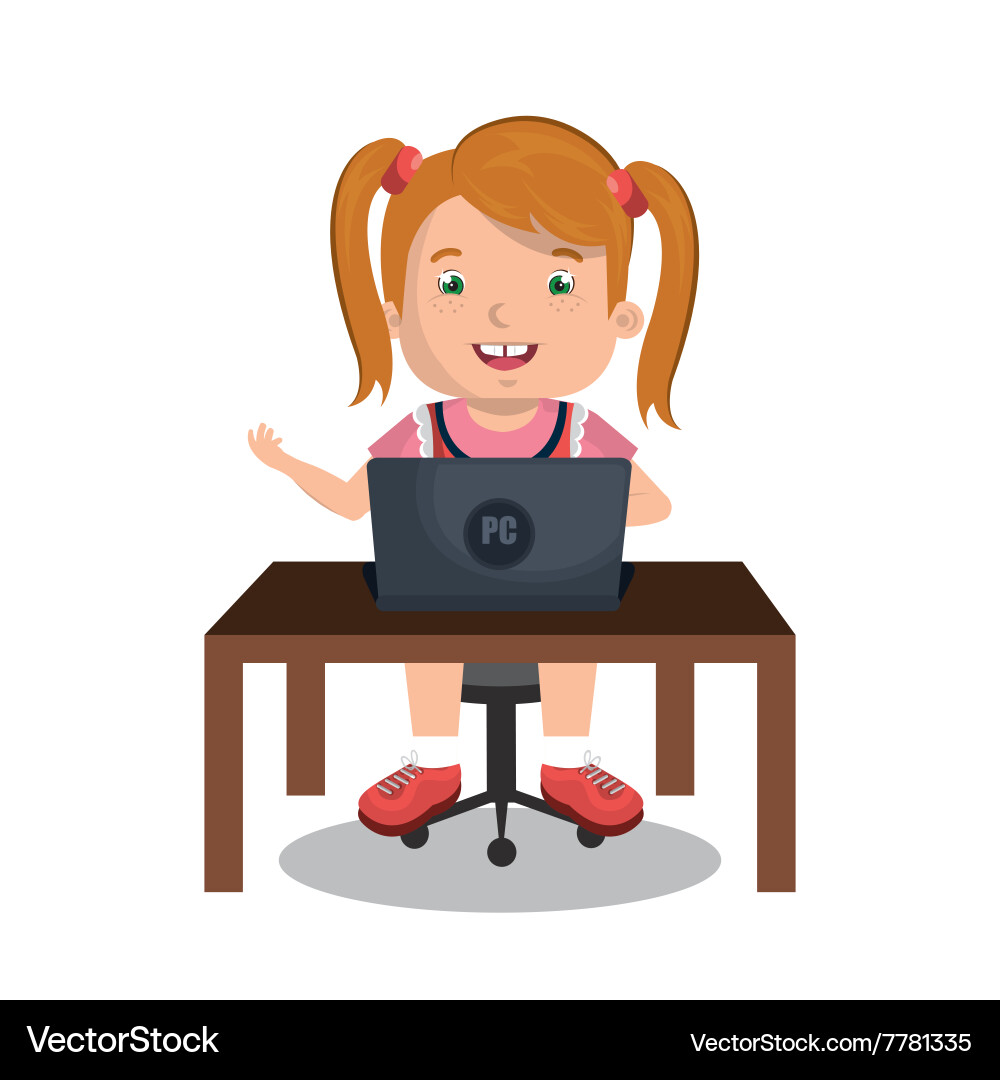 Children using computer design Vector Image