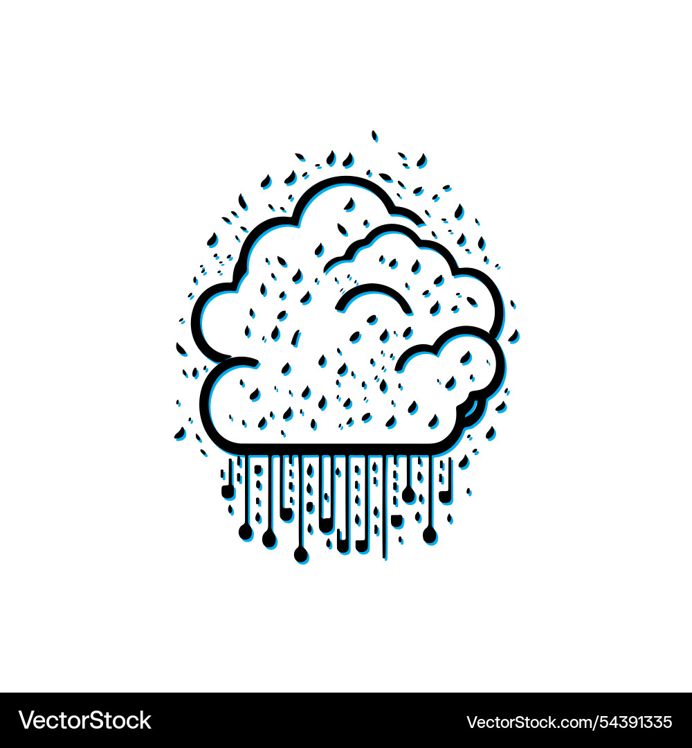 Cloud computing icon concept of digital data Vector Image
