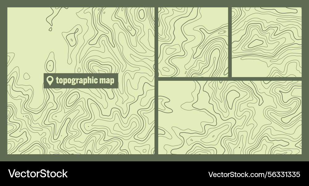 Colorful topographic map sets with contour lines Colorful topographic map sets with contour lines vector image