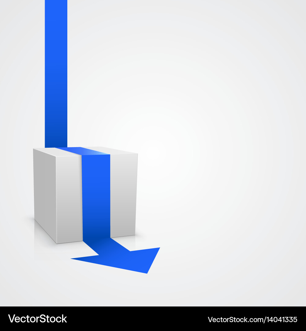 Cube with arrow template vector image