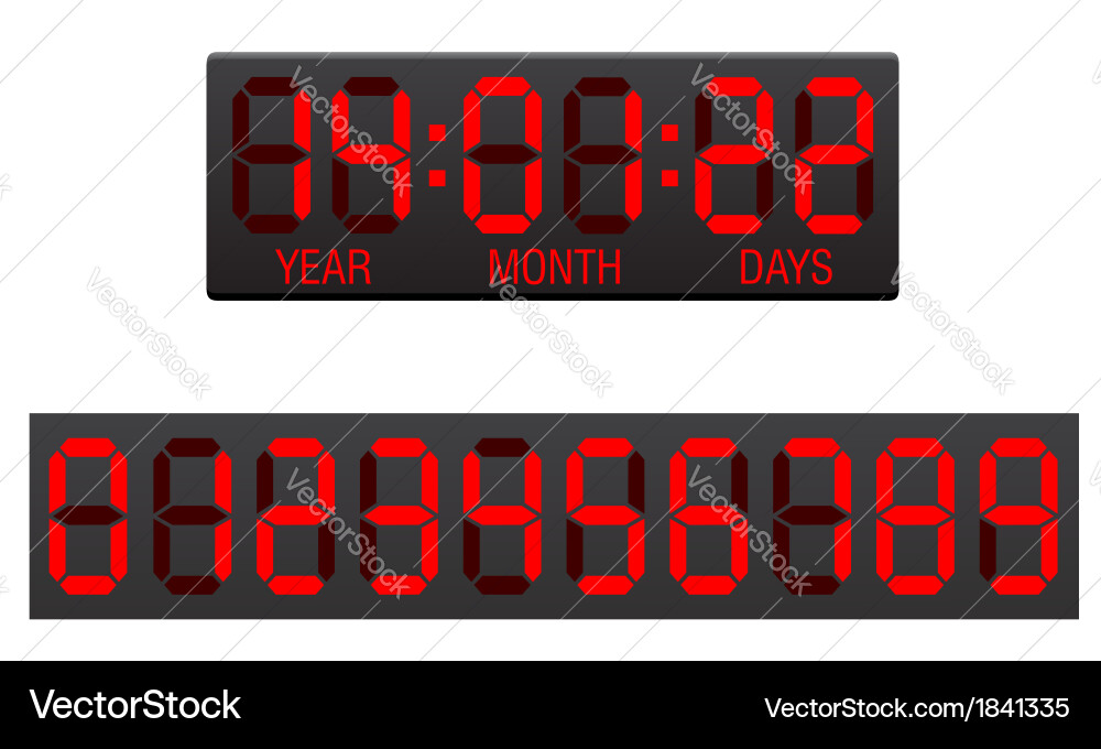Digital countdown timer 02 vector image