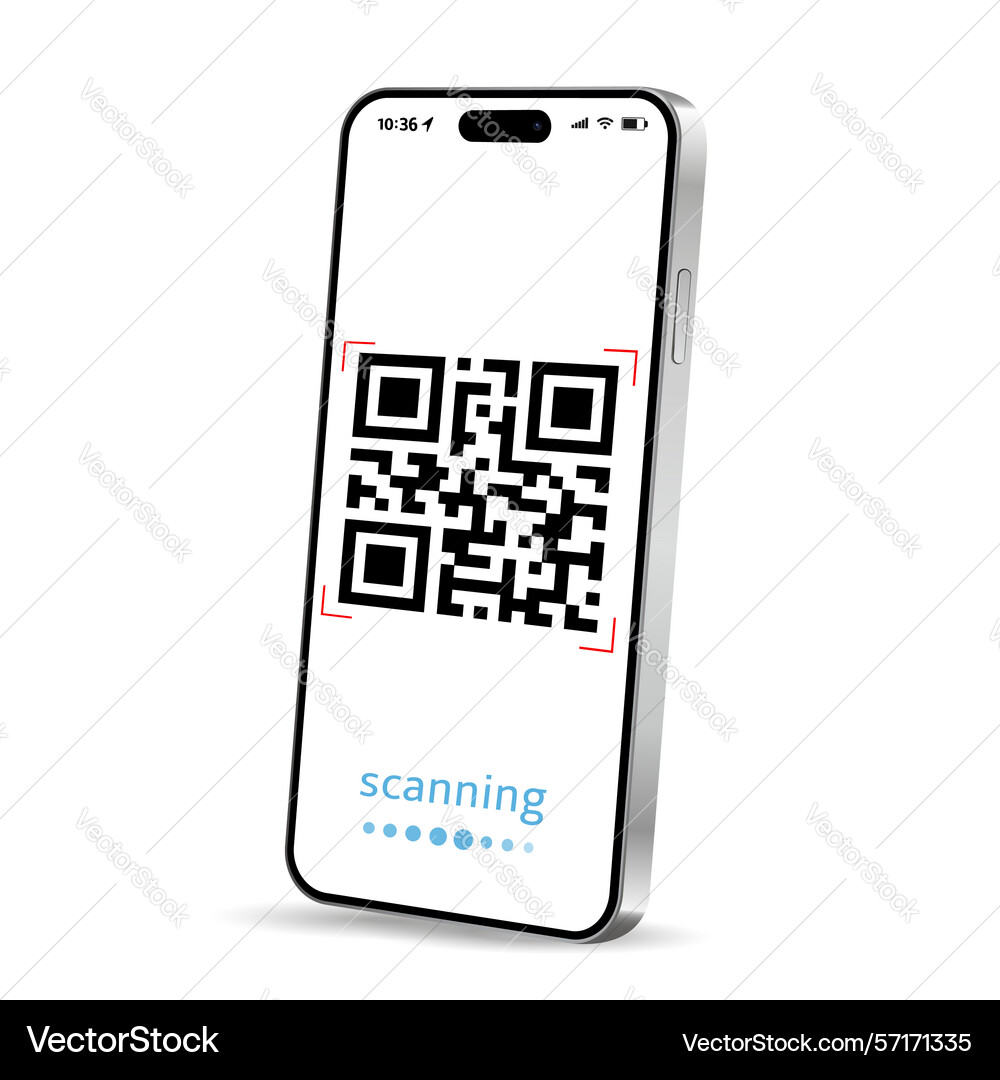 Digital mobile smart phone with qr code scanner Digital mobile smart phone with qr code scanner vector image