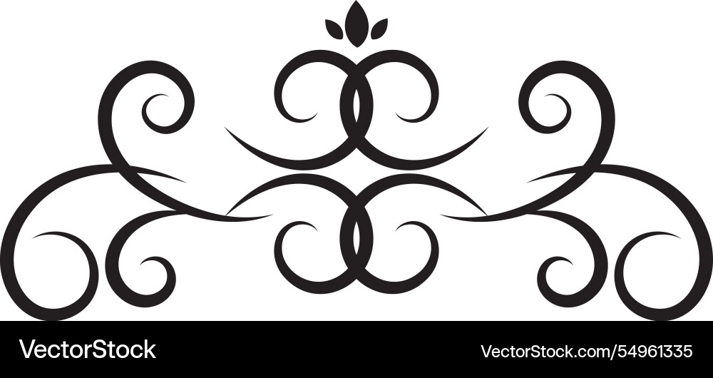Elegant border curl shape vector image