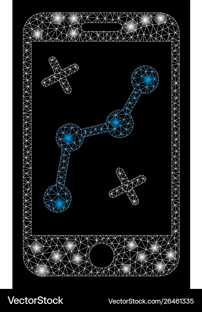 Flare mesh network mobile route map with Flare mesh network mobile route map with vector image