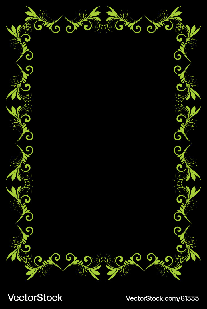 Floral Border Template Vector Image