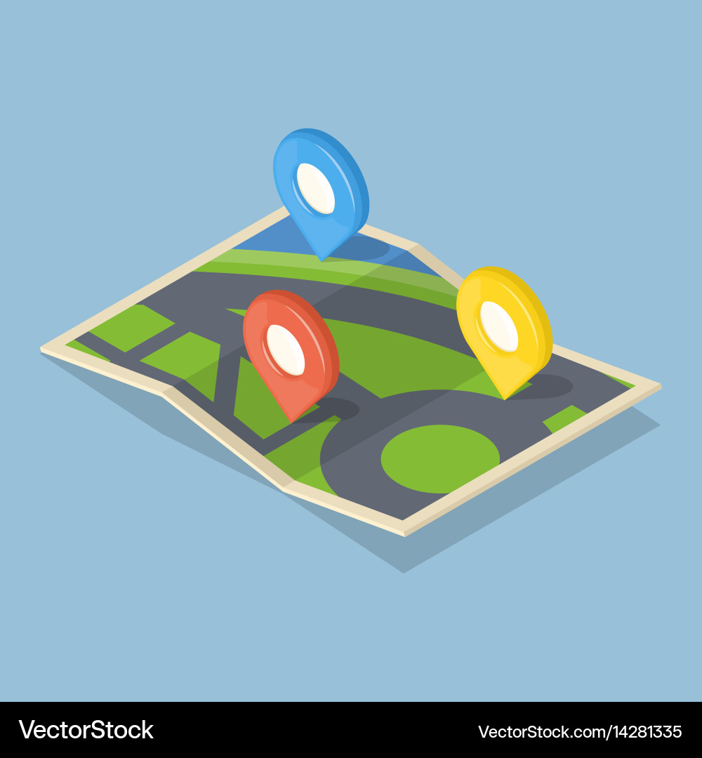 GPS Navigation Map Icons vector image