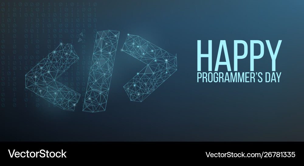 Happy programmer day banner with code symbol Happy programmer day banner with code symbol vector image