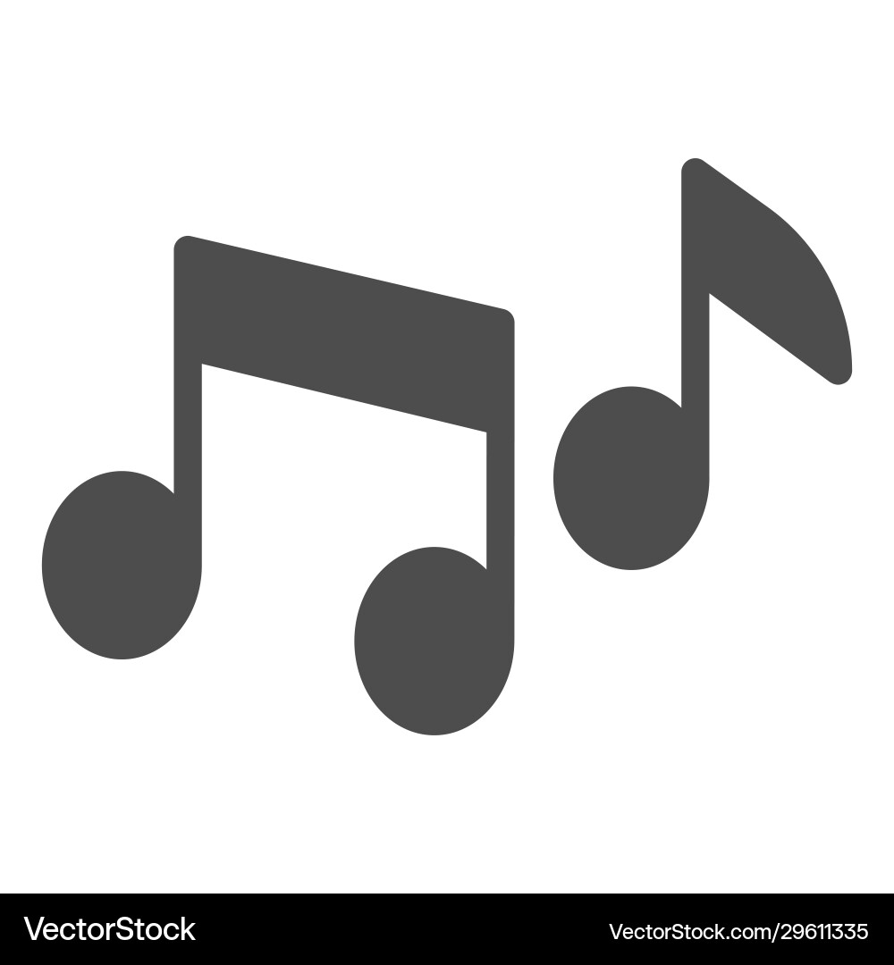 Notes solid icon multiple musical note song Vector Image