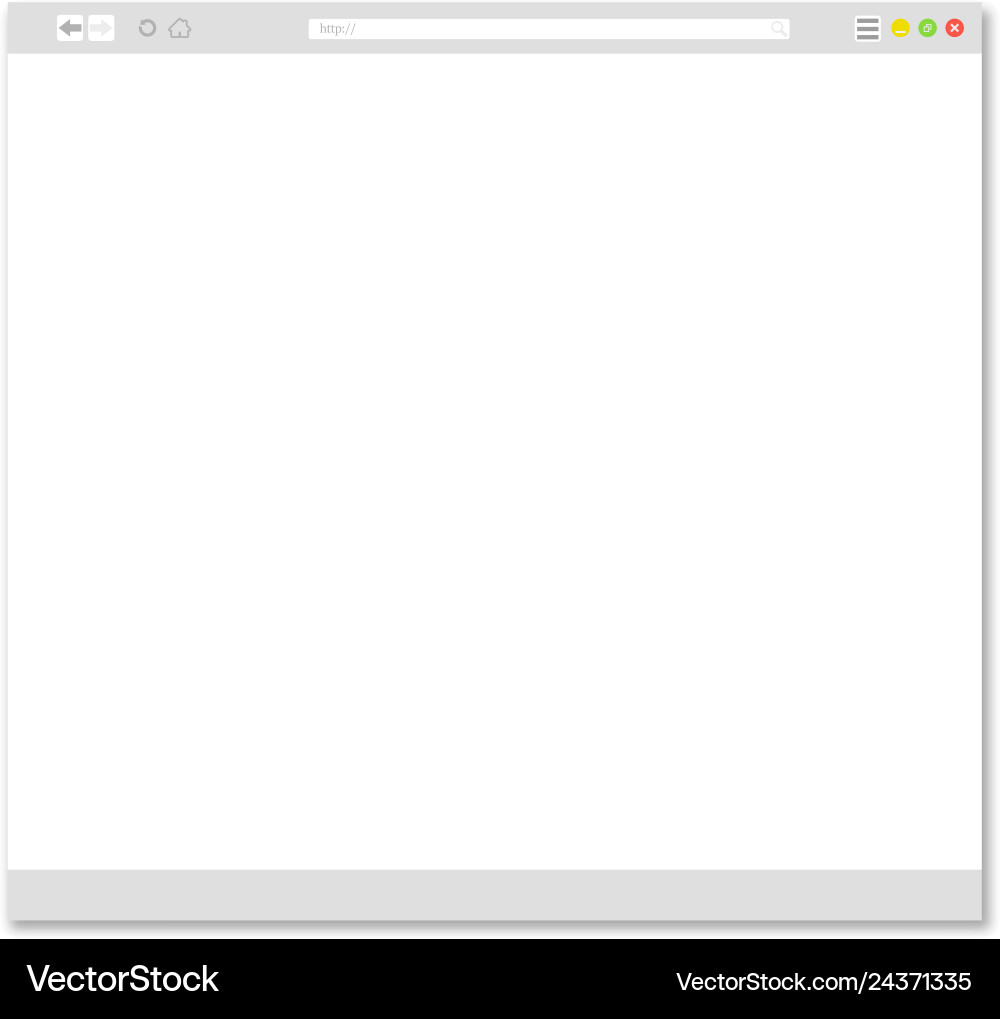 Opened browser window template with shadow Vector Image