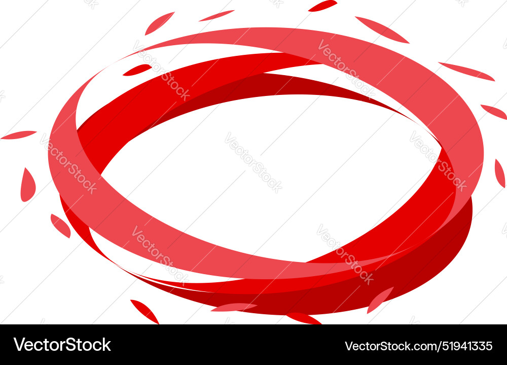 Rote ovale Form verwirbelt mit Bewegungswegen Rote ovale Form verwirbelt mit Bewegungswegen vektorbild