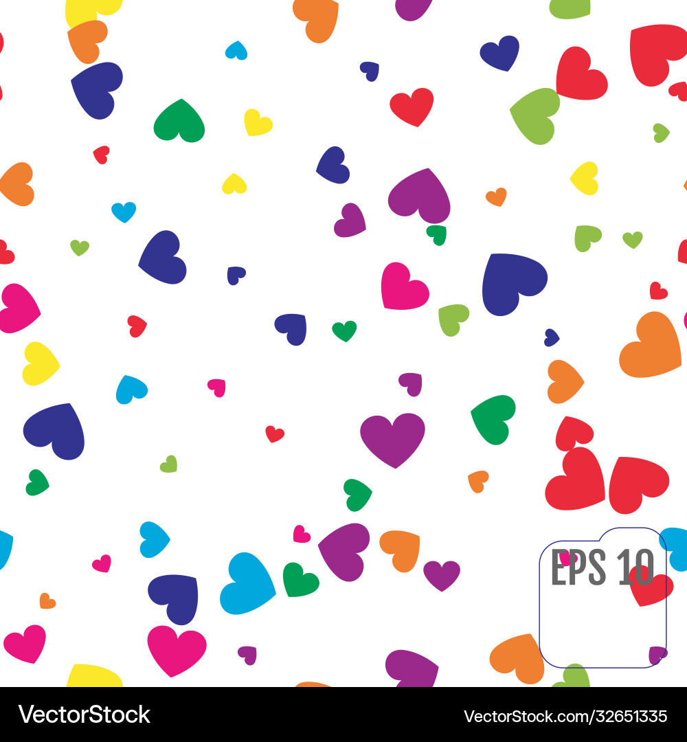 Seamless pattern with colorful hearts Vector Image