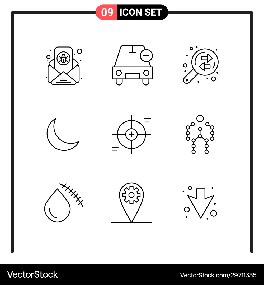 Set 9 line style icons for web and mobile Set 9 line style icons for web and mobile Vector Image