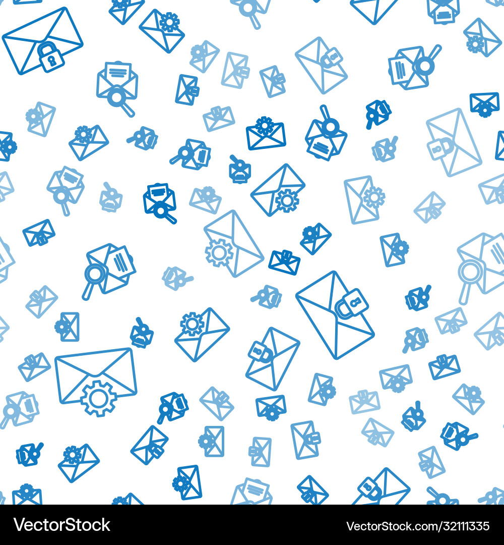 Set line envelope setting mail message lock Set line envelope setting mail message lock vector image