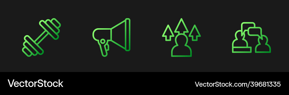 Set line front end development dumbbell Set line front end development dumbbell Vector Image