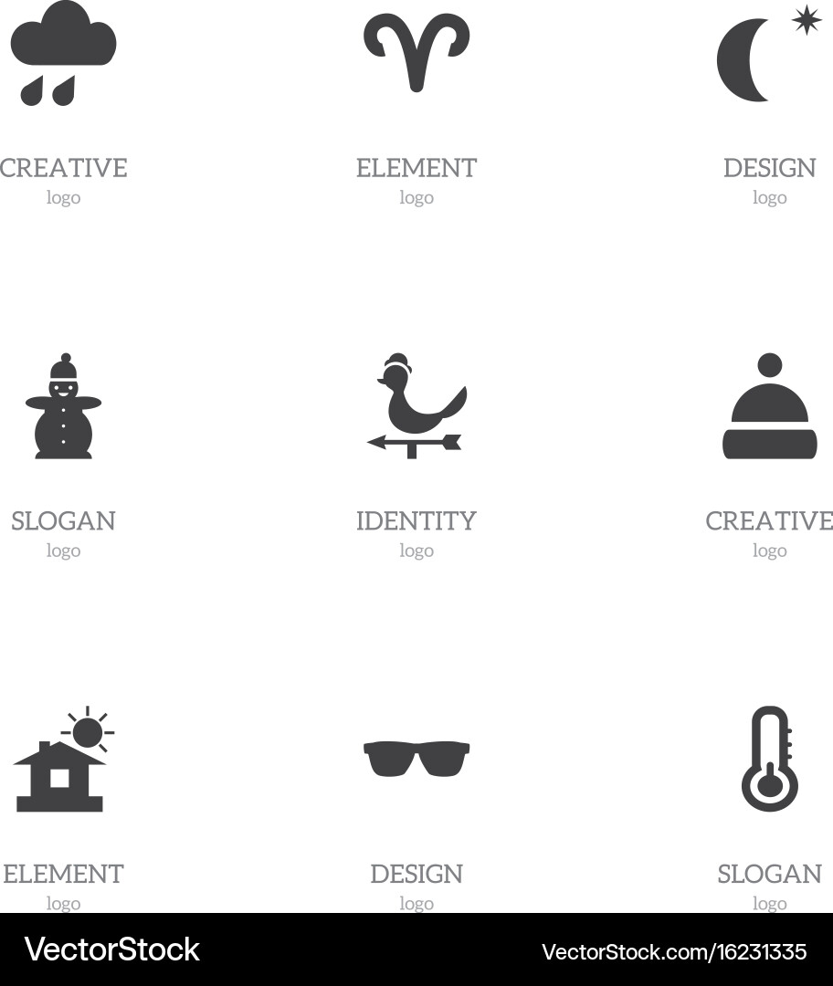 Set of 9 editable weather icons includes symbols Vector Image