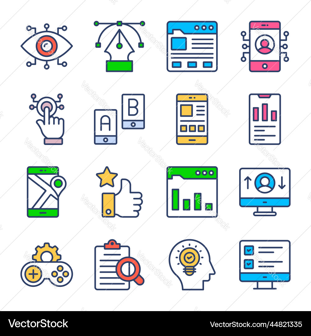 Set of user interface icons web design vector image