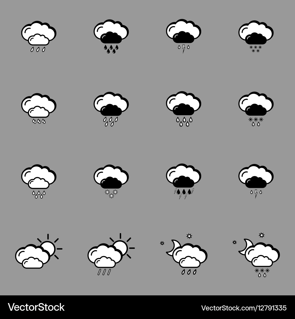Set with weather icons vector image