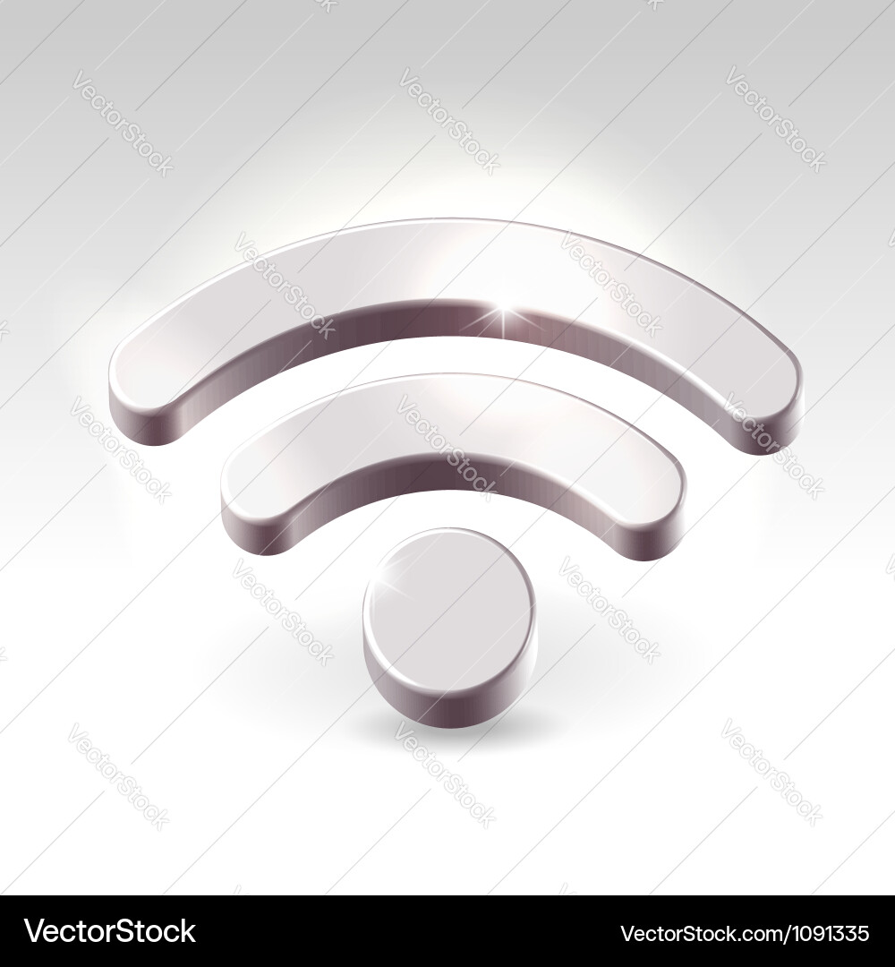 Silver rss feed icon vector image