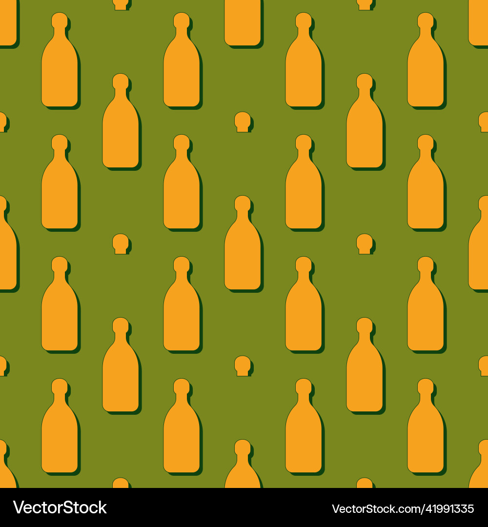 Tequila bottles seamless pattern line art style Vector Image