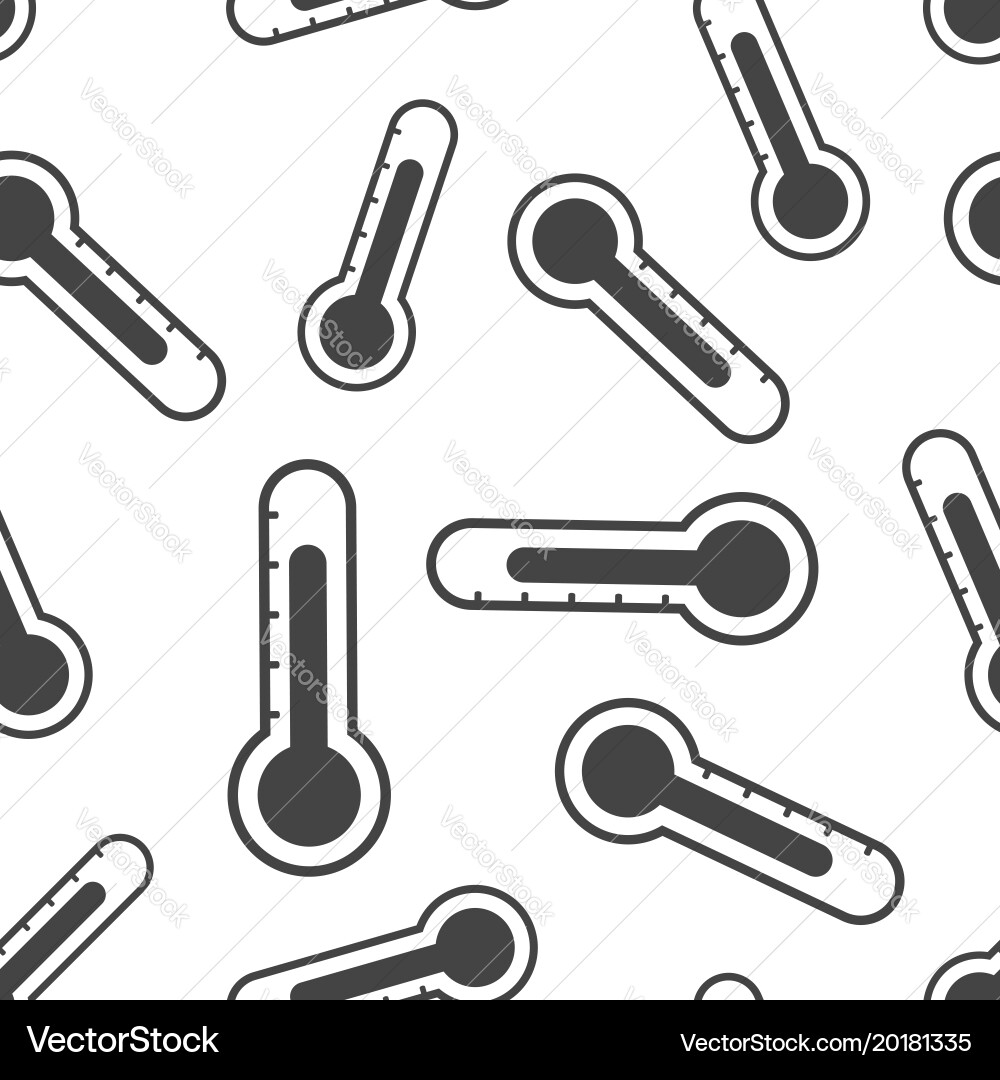 Thermometer icon seamless pattern background vector image