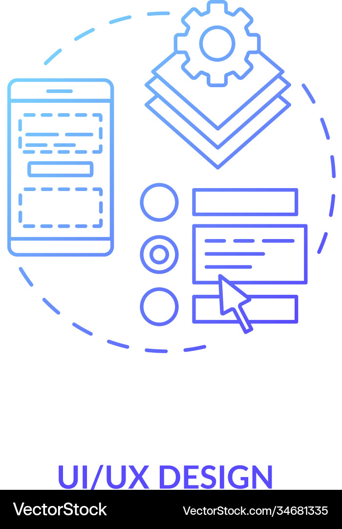 Ui and ux design concept icon Ui and ux design concept icon vector image