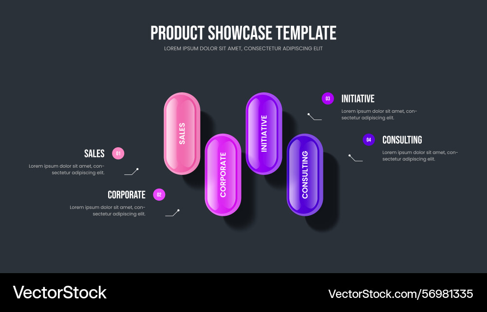 Visual strategy four element diagram frame layout vector image