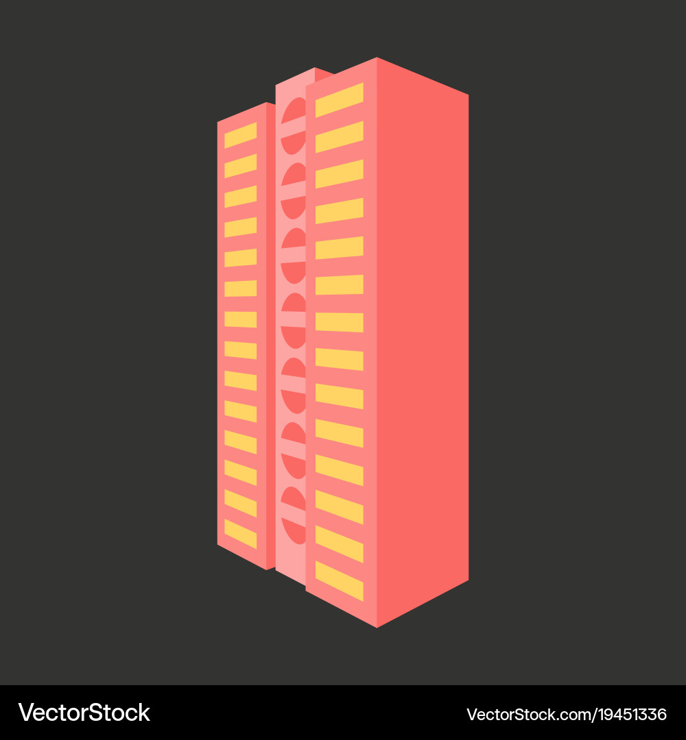 A modern multi-storey building with complex Vector Image