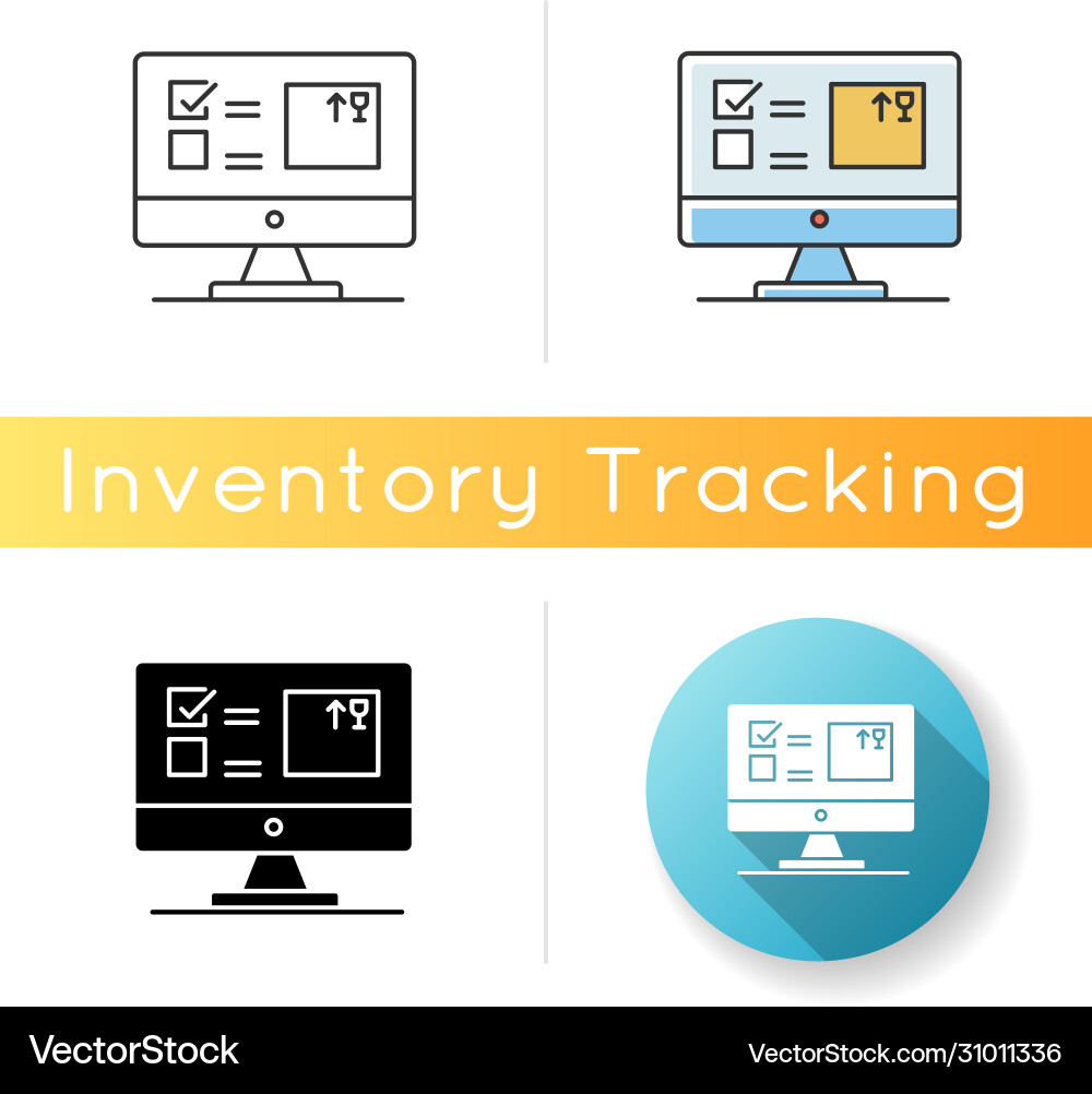 Automated tracking system icon inventory Automated tracking system icon inventory Vector Image