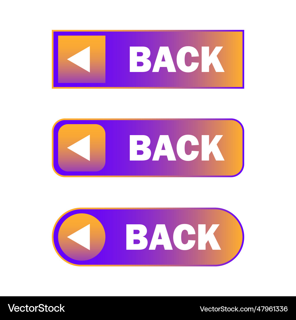 Back buttons eps 10 Back buttons eps 10 vector image