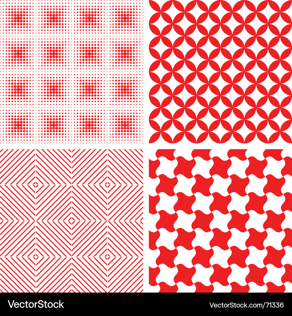 Geometric Red and White Pattern Vector Image