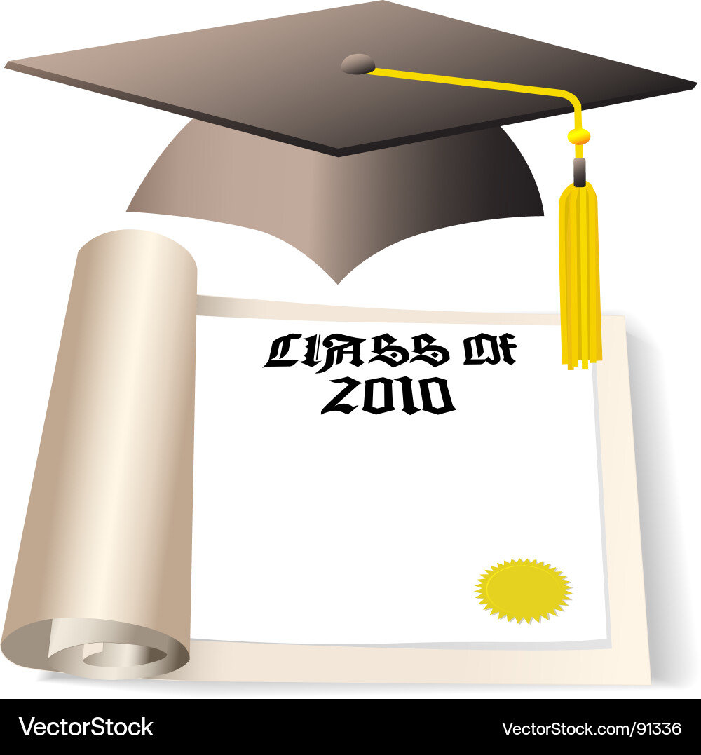 Graduation Diploma and Cap vector image