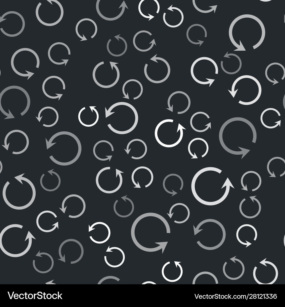 Grey refresh icon isolated seamless pattern Grey refresh icon isolated seamless pattern Vector Image