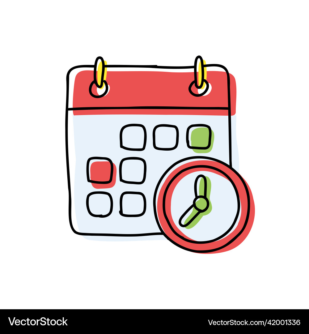 Hand drawn meeting deadlines icon Vector Image