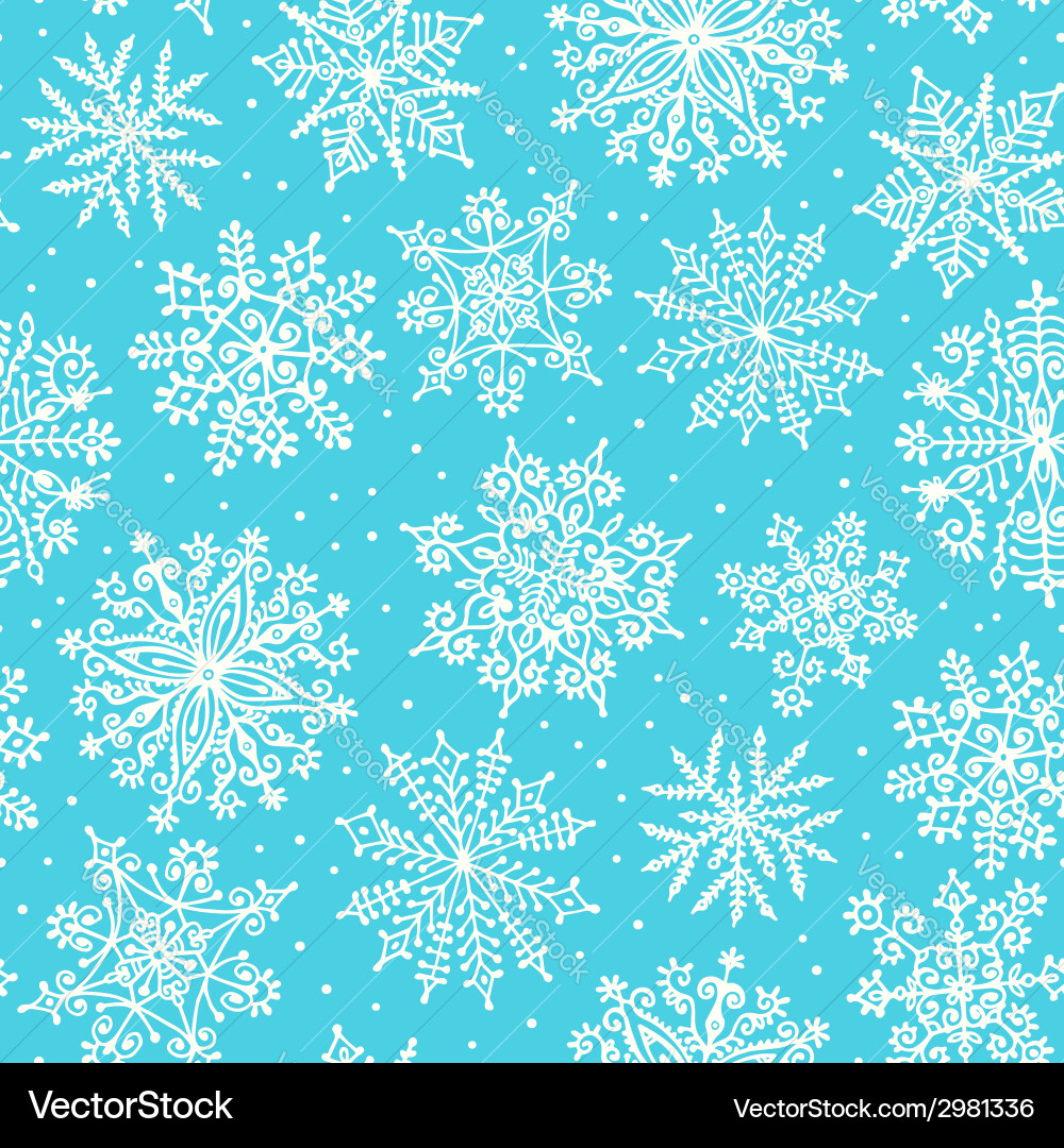 Hand Drawn Snowflake Pattern Vector Image
