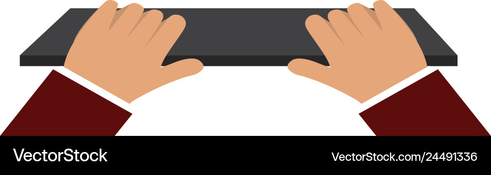 Hands typing in keyboard Hands typing in keyboard vector image
