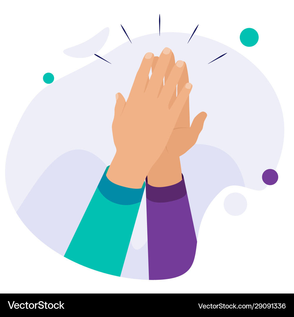 High five concept for success teamwork hands High five concept for success teamwork hands vector image