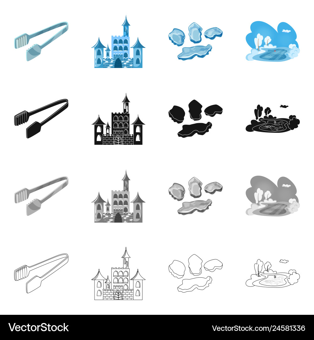 Isolated object of texture and frozen sign set Isolated object of texture and frozen sign set vector image