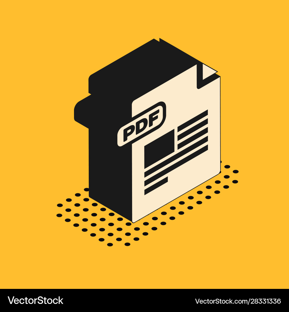 Isometric pdf file document download button Isometric pdf file document download button vector image